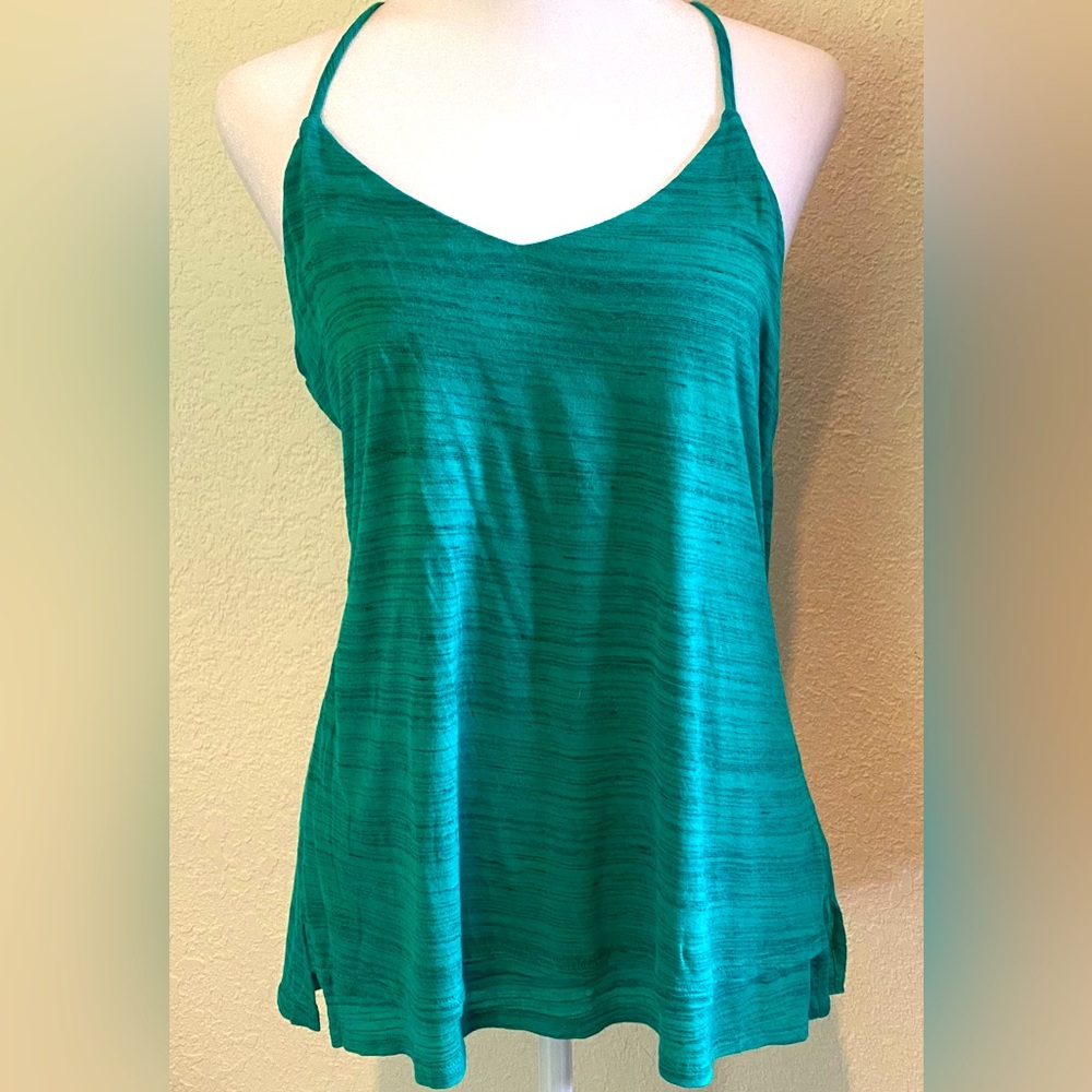 Splendid Emerald green mélange knit v-neck strappy racer back camisole - medium